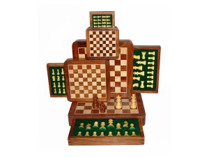 JS#14012--SQUARE MAGNETIC CHESS DRAWER TYPE WITH FOAM TRAY