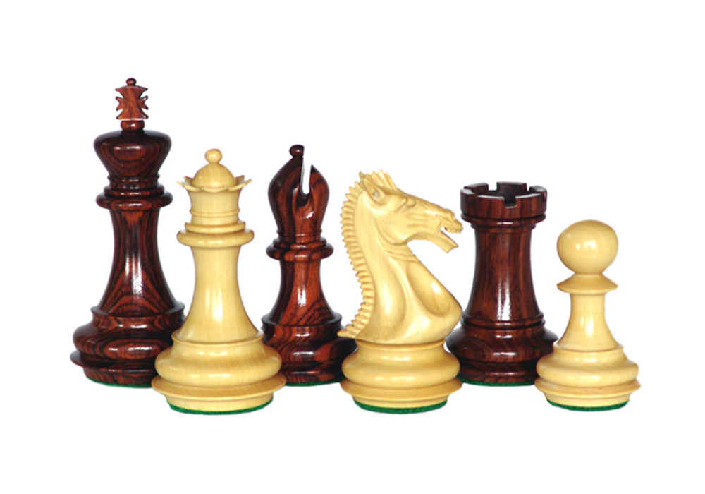 Magnificent Chess Set Boxwood & Rosewood King Size - 100 Mm / 4.00" Base Dia - 48 Mm - JS#10017