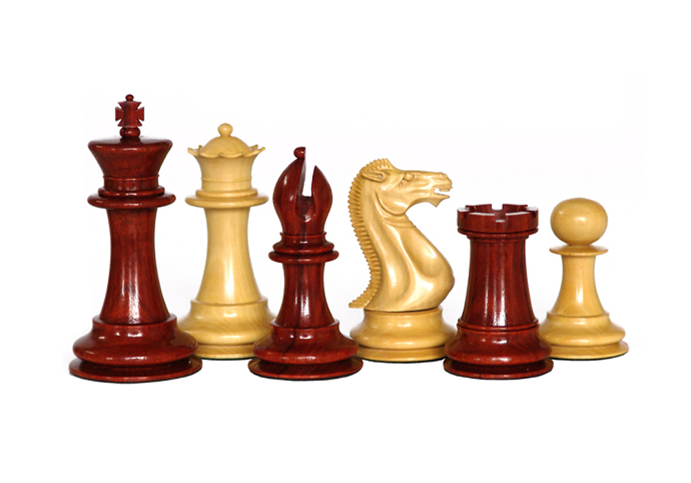 Jaques Chess Set Rosewood & Boxwood King Size - 100 Mm / 4.00" Base Dia - 47 Mm - JS#10022