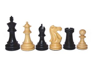 Royal Chess Set Black Colour & Boxwood King Size 100 Mm / 4.00" Base Dia - 47 Mm - JS#10021