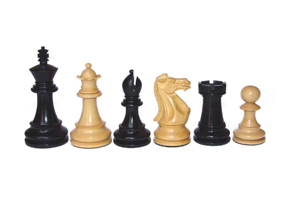Royal Chess Set Black Colour & Boxwood King Size 100 Mm / 4.00" Base Dia - 47 Mm - JS#10021