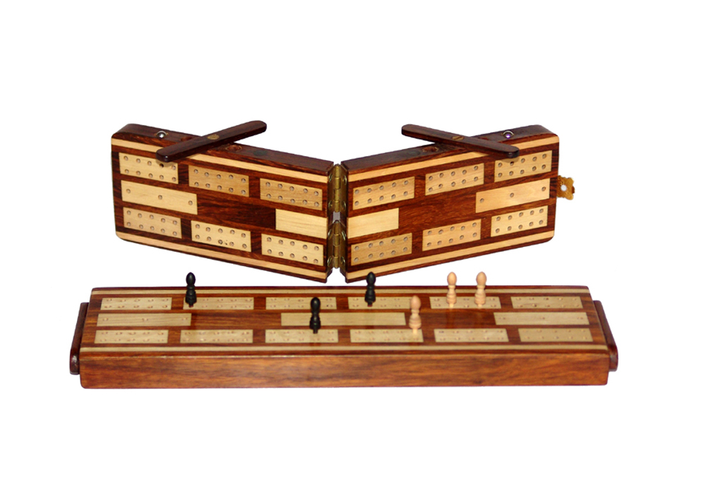 Flat Cribbage Sheesham & Boxwood-JS#13502